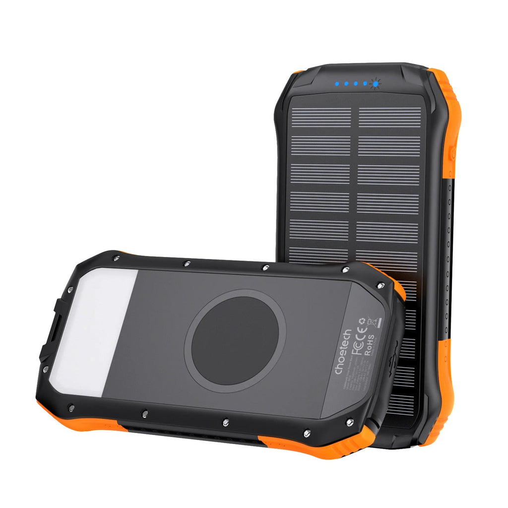 Power Bank Solar Choetech B658 10.000mAh com 2 Portas USB e Carregamento Qi 5W