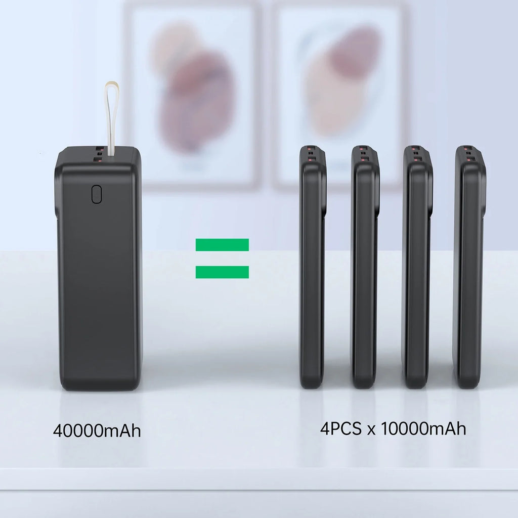 Powerbank Choetech PD22.5W Dual USB-A+Type-C 40000mAh Preto