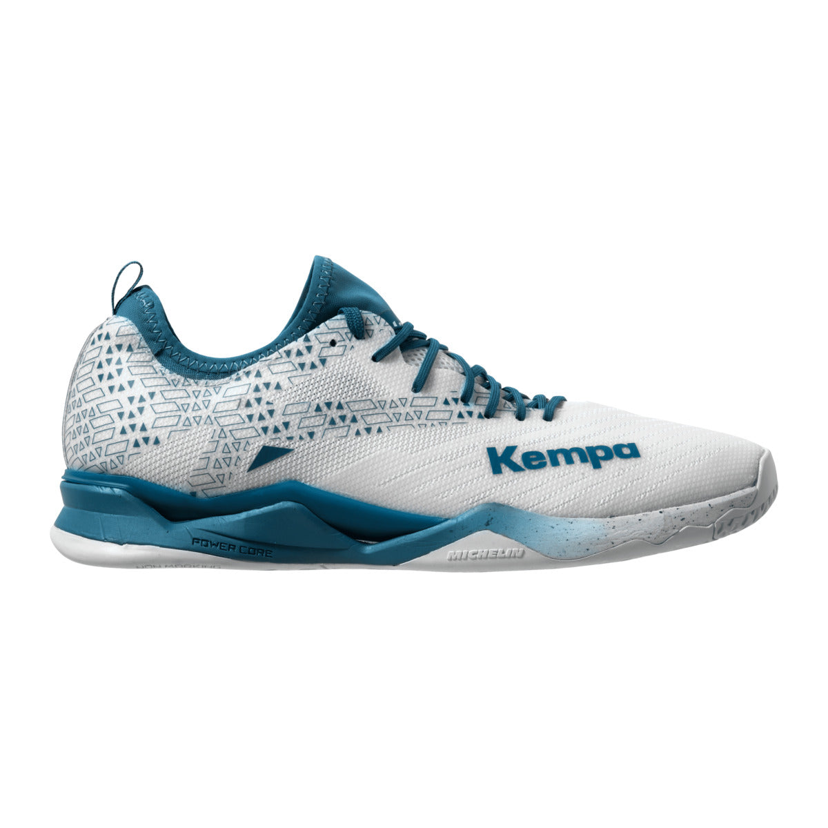 Sapatilhas de Andebol Kempa Wing Lite 2.0 – Branco e Azul-petróleo