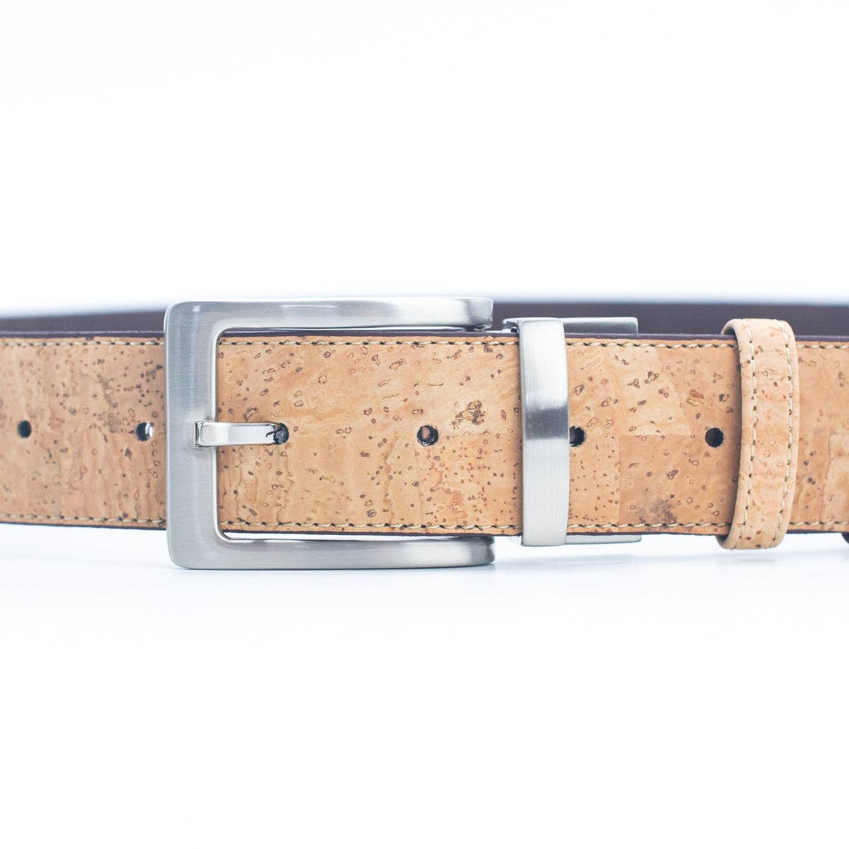Cinto Reversível de Cortiça MB Cork L-875 para Homem – Natural e Castanho