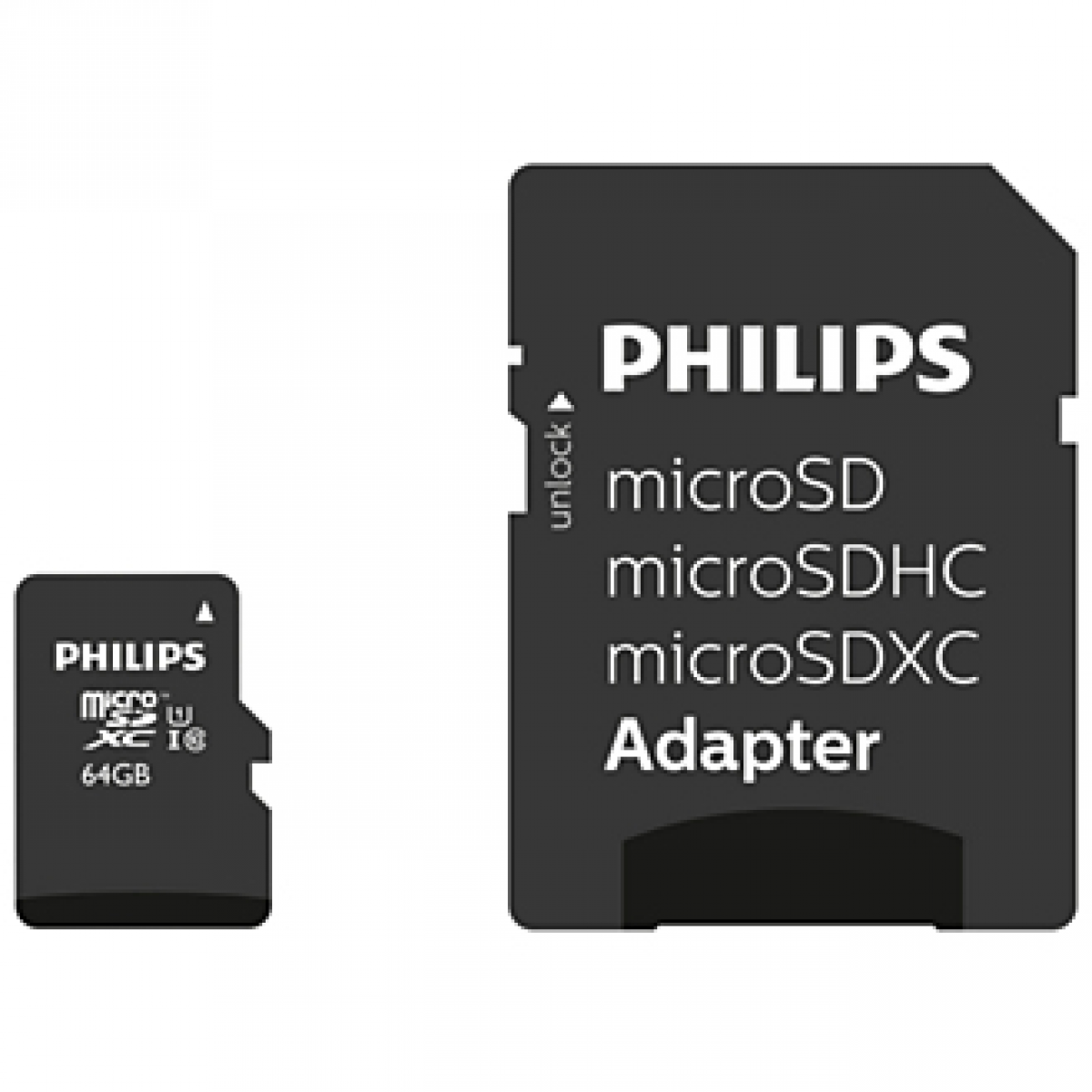 Philips Cartão Memória MicroSDXC Card 64GB Class 10 UHS-I U1 + Adaptador
