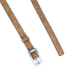 Cinto Fino de Cortiça com Fivela Retangular MB Cork L-1106 para Mulher