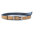 Cinto Fino de Cortiça com Fivela Retangular MB Cork L-1106 para Mulher