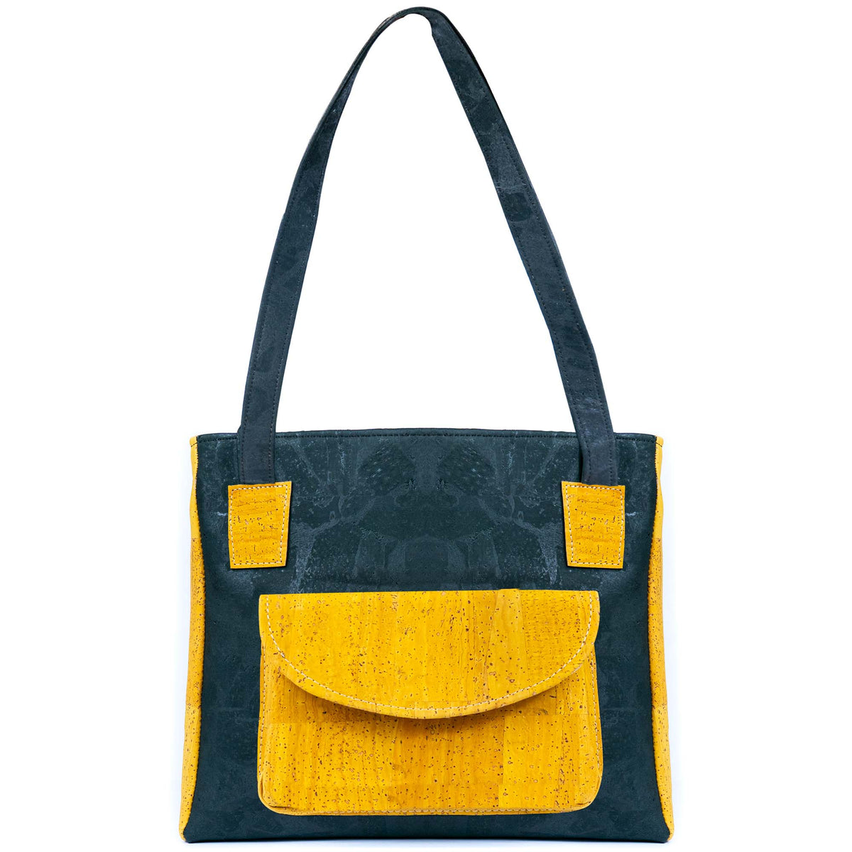 Mala Tote Bicolor de Cortiça com Bolso Frontal MB Cork BAGP-310