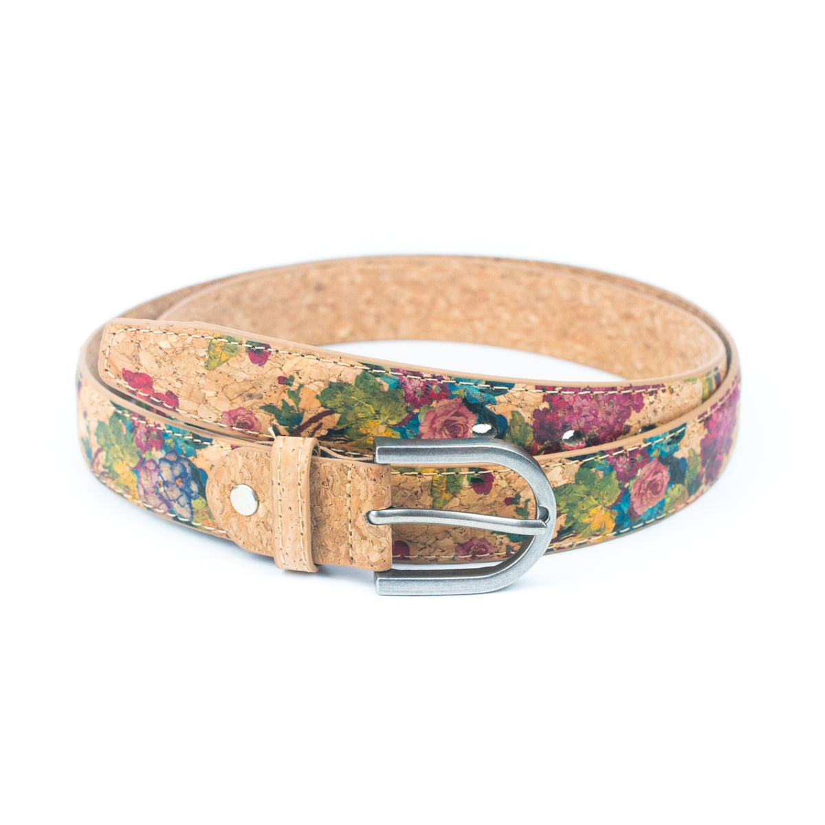 Cinto de Cortiça com Estampado Floral MB Cork L-1027 para Mulher – 2,8 cm