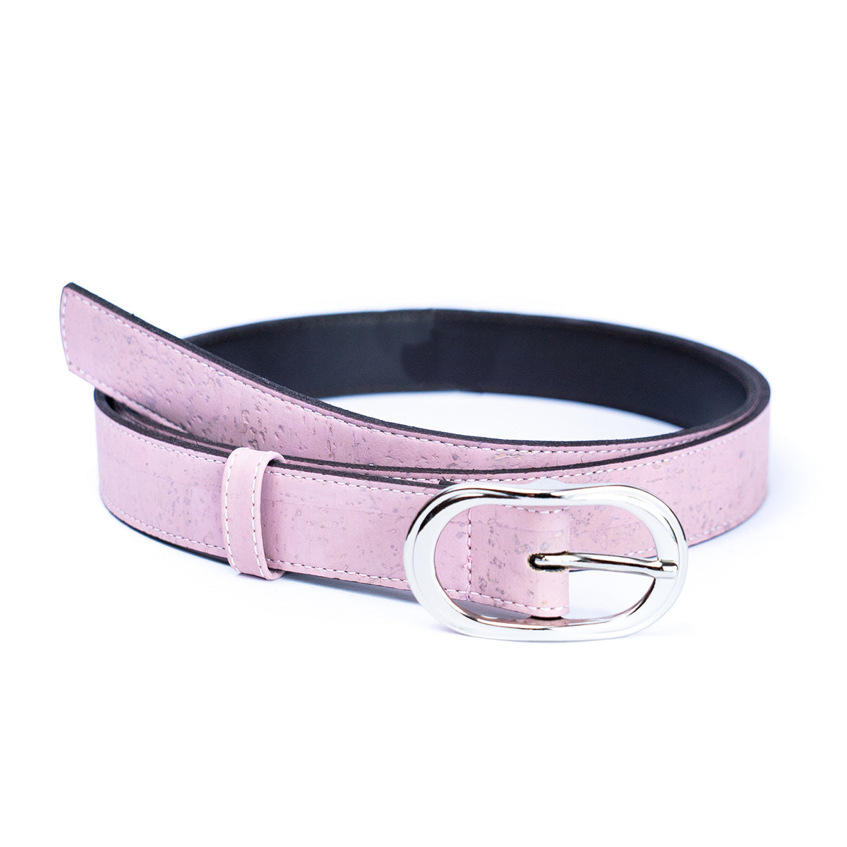 Cinto Fino de Cortiça com Fivela Prateada MB Cork L-1061 para Mulher