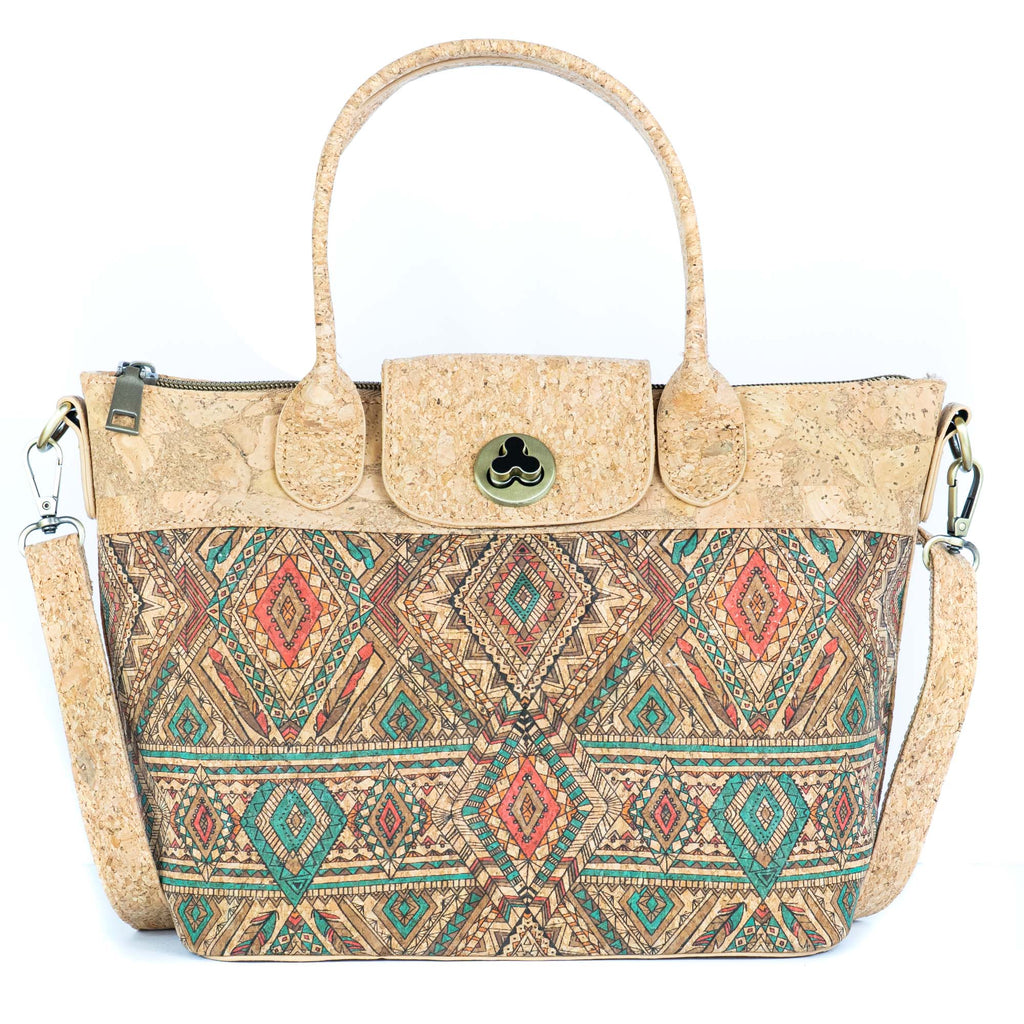 Mala de Mão de Cortiça com Padrão de Azulejo MB Cork BAGD-611