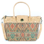 Mala de Mão de Cortiça com Padrão de Azulejo MB Cork BAGD-611