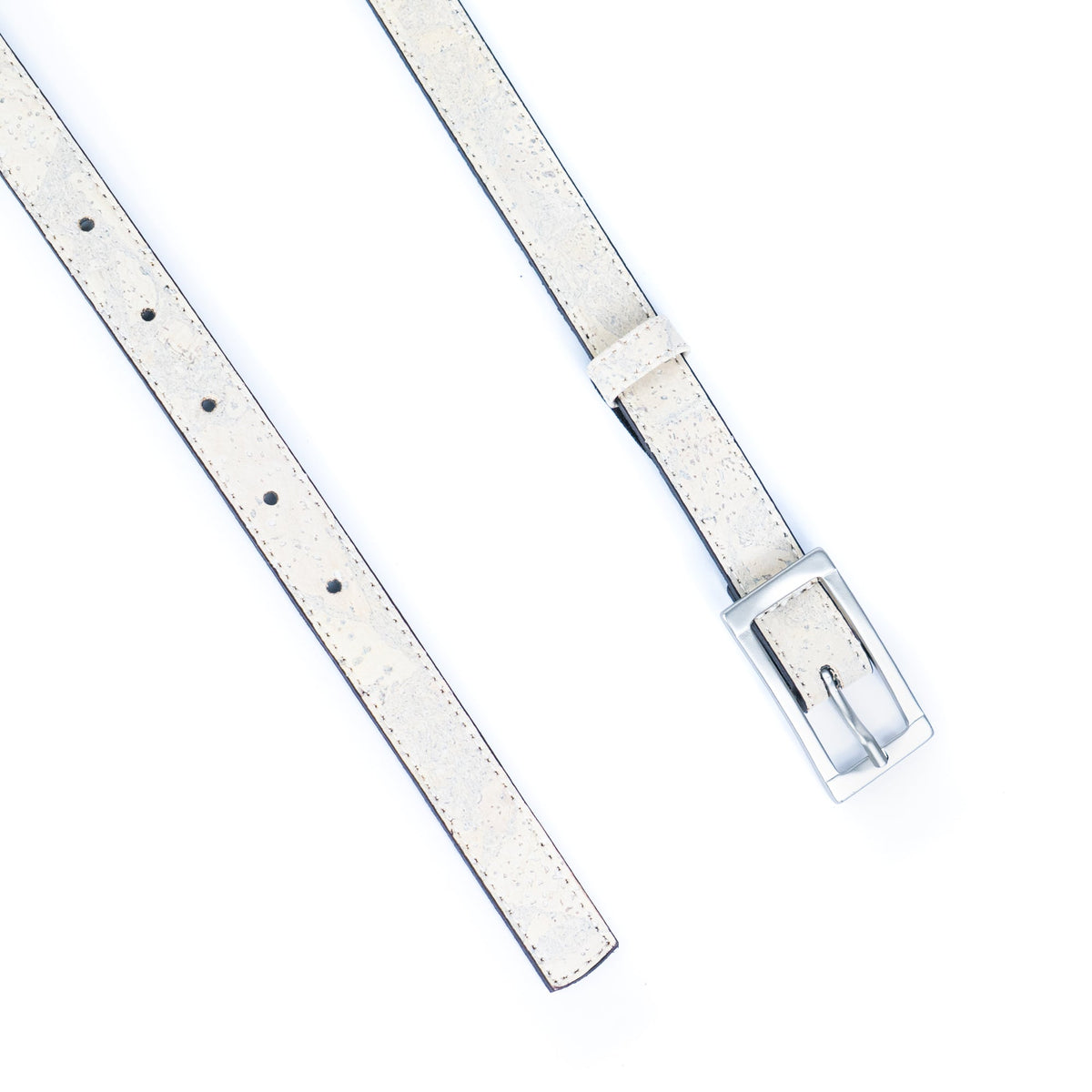 Cinto Fino de Cortiça com Fivela Retangular MB Cork L-1106 para Mulher