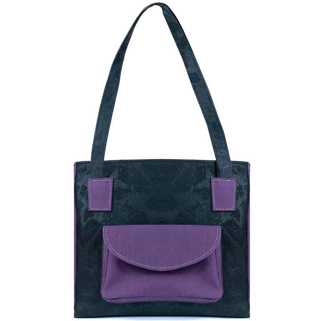 Mala Tote Bicolor de Cortiça com Bolso Frontal MB Cork BAGP-310