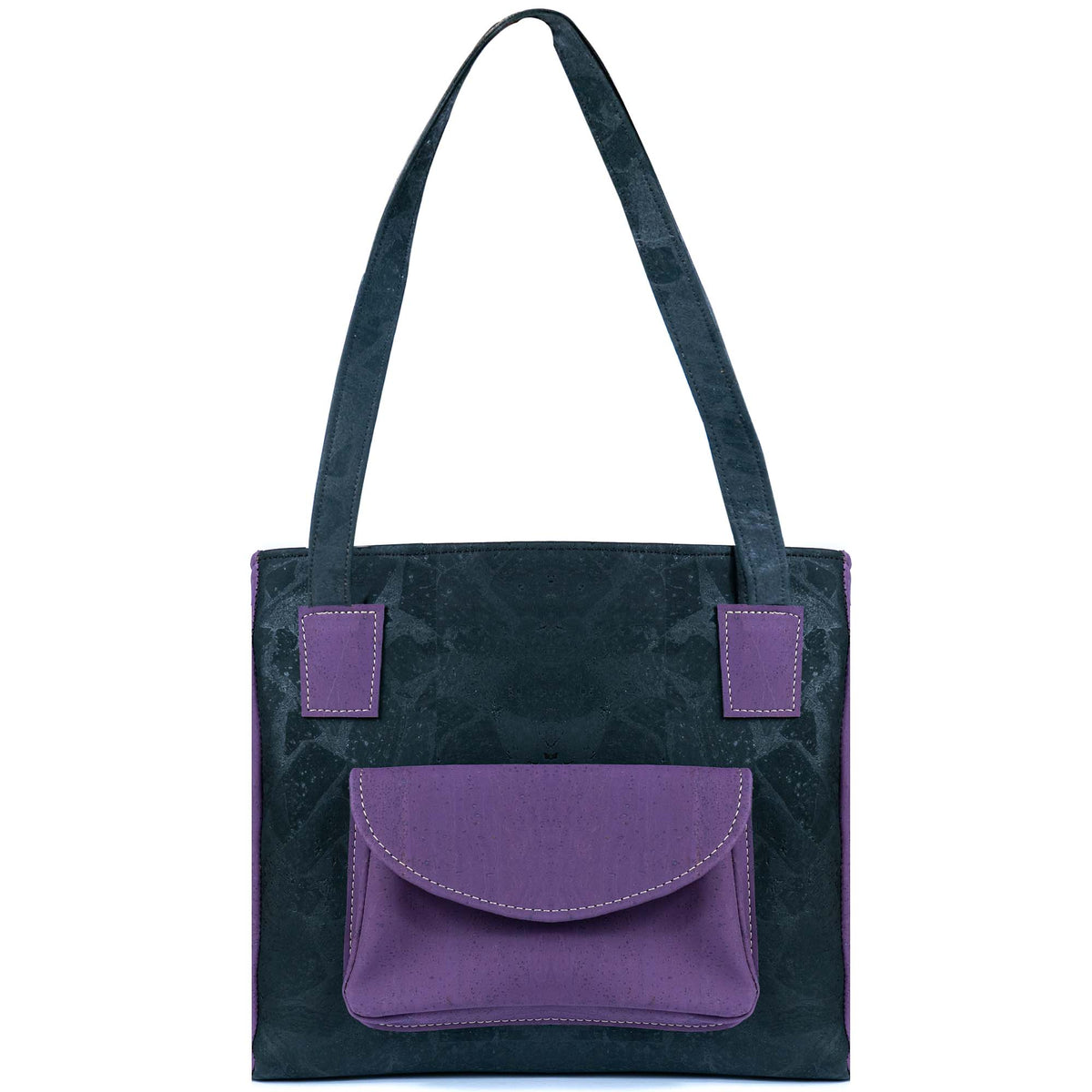 Mala Tote Bicolor de Cortiça com Bolso Frontal MB Cork BAGP-310