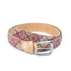 Cinto de Cortiça com Estampado Floral MB Cork L-1028 para Mulher – 3,3 cm