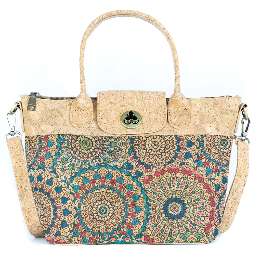 Mala de Mão de Cortiça com Padrão de Azulejo MB Cork BAGD-611