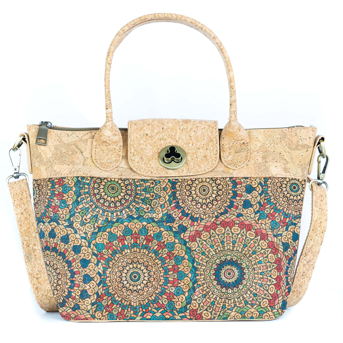 Mala de Mão de Cortiça com Padrão de Azulejo MB Cork BAGD-611