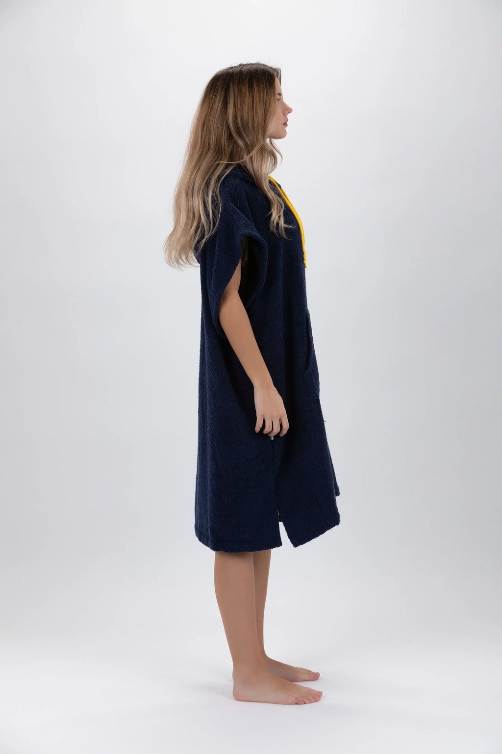 Poncho de Surf Pacifique Sud em Algodão sem Mangas – Azul-marinho, Tamanho M