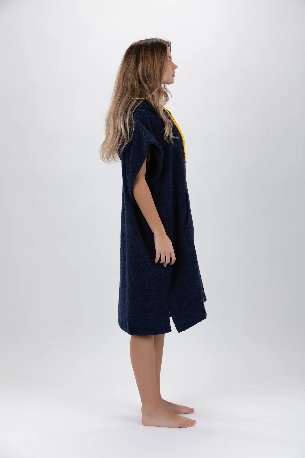 Poncho de Surf Pacifique Sud em Algodão sem Mangas – Azul-marinho, Tamanho M