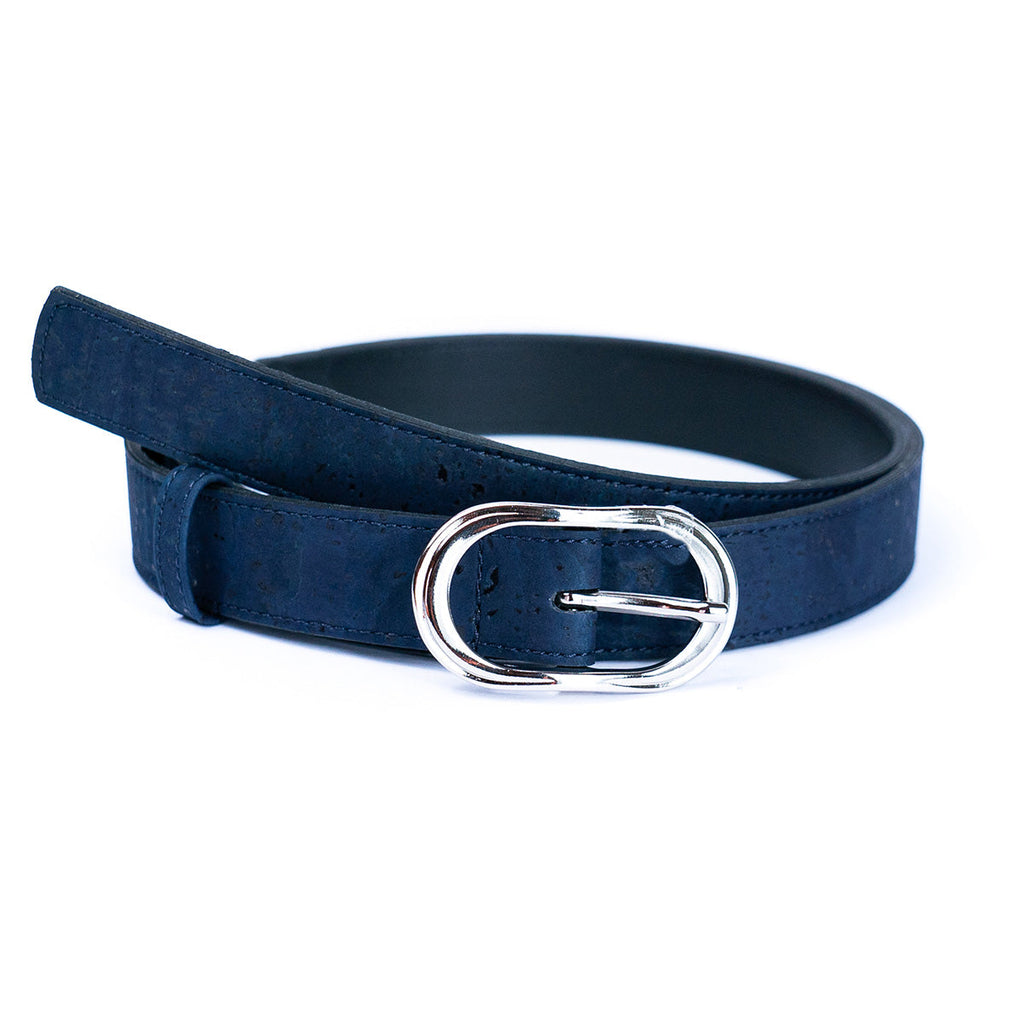 Cinto Fino de Cortiça com Fivela Prateada MB Cork L-1061 para Mulher