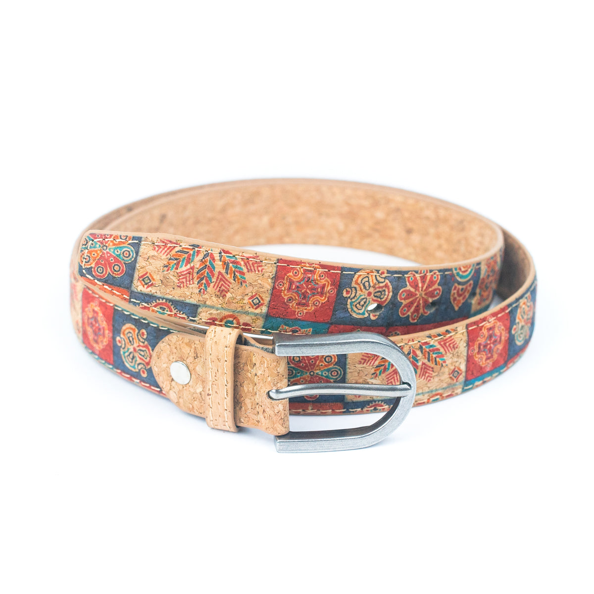 Cinto de Cortiça com Estampado Floral MB Cork L-1027 para Mulher – 2,8 cm