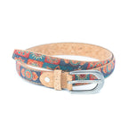 Cinto de Cortiça com Estampado Floral MB Cork L-1026 para Mulher – 2,8 cm