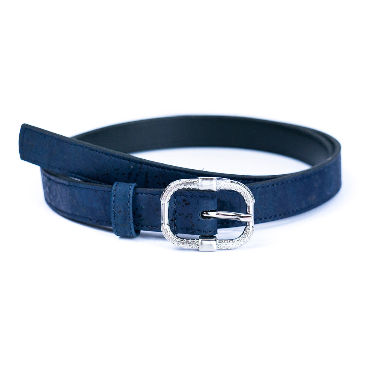 Cinto Fino de Cortiça com Fivela Texturada MB Cork L-1063 para Mulher