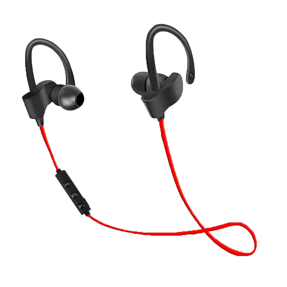 Auriculares Bluetooth s/ Fios Desporto Preto Vermelho Esperanza