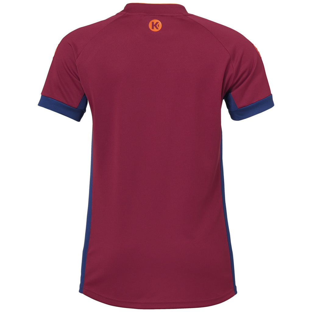 T-shirt Kempa Prime para Mulher – Grená e Azul-marinho