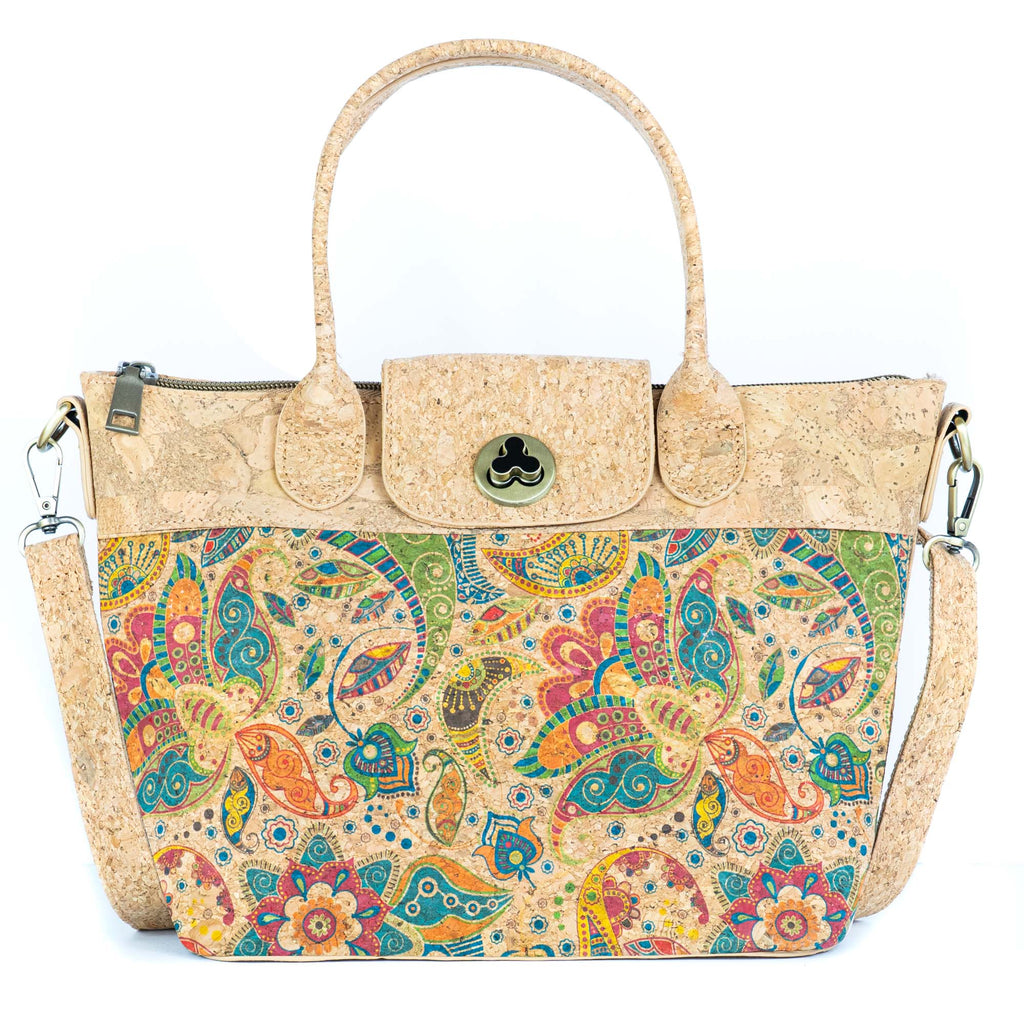 Mala de Mão de Cortiça com Padrão de Azulejo MB Cork BAGD-611