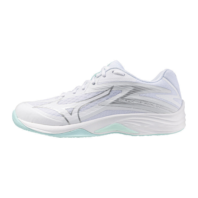 Sapatilhas de Voleibol Mizuno Thunder Blade Z para Mulher – Branco e Verde-água