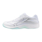 Sapatilhas de Voleibol Mizuno Thunder Blade Z para Mulher – Branco e Verde-água