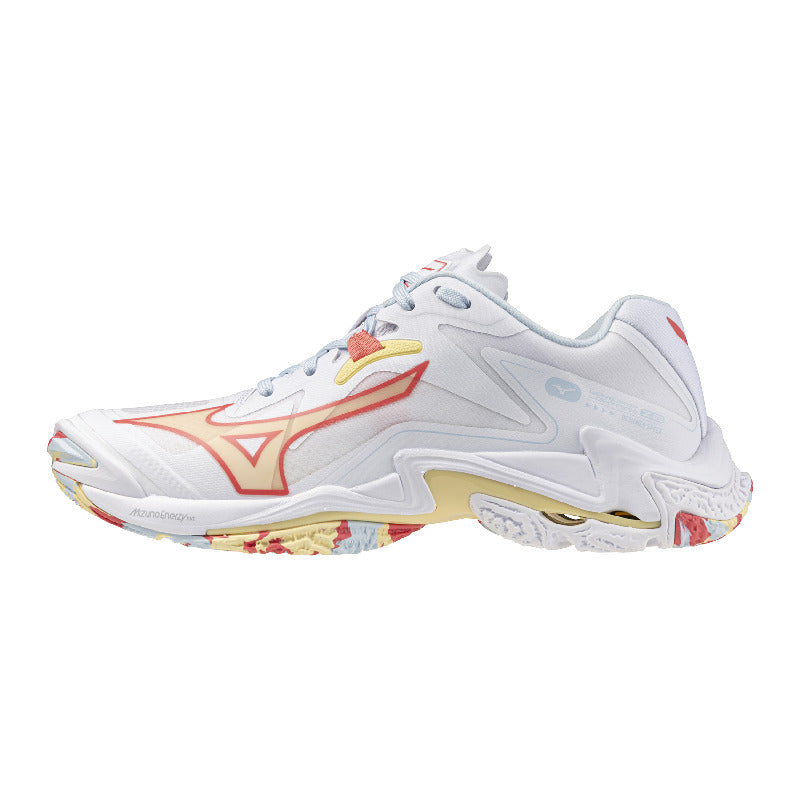 Sapatilhas de Voleibol Mizuno Wave Lightning para Mulher – Branco e Laranja