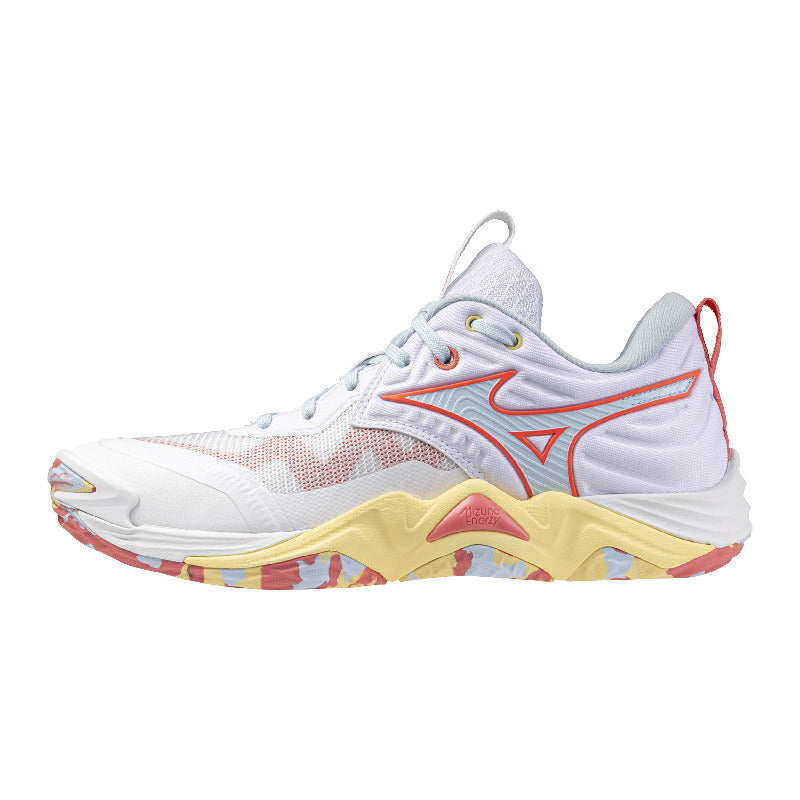Sapatilhas de Voleibol Mizuno Wave Momentum Elite para Mulher – Branco e Multicolor