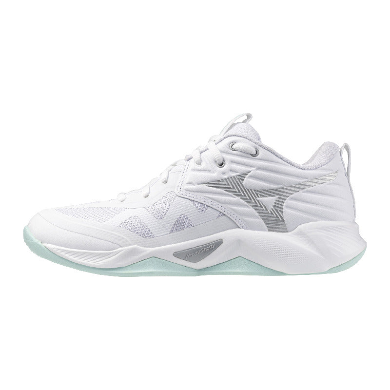 Sapatilhas de Voleibol Mizuno Wave Momentum Pro – Branco e Verde-água