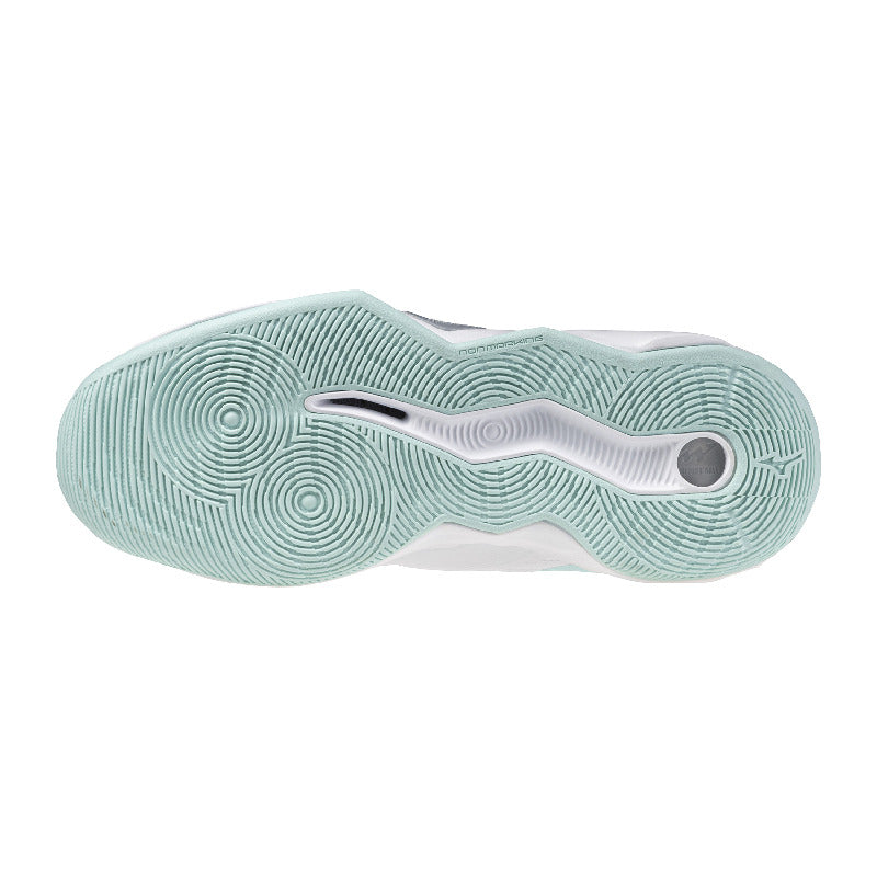 Sapatilhas de Voleibol Mizuno Wave Momentum Pro – Branco e Verde-água
