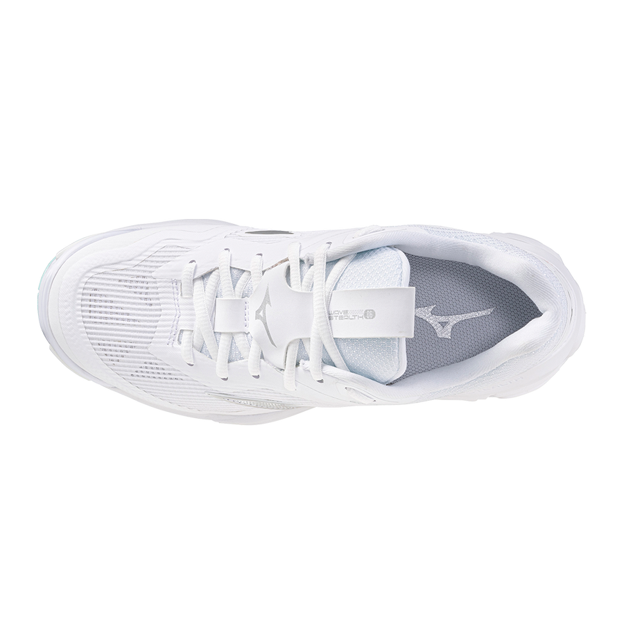 Sapatilhas de Andebol Mizuno Wave Stealth 6 para Mulher – Branco e Verde-água