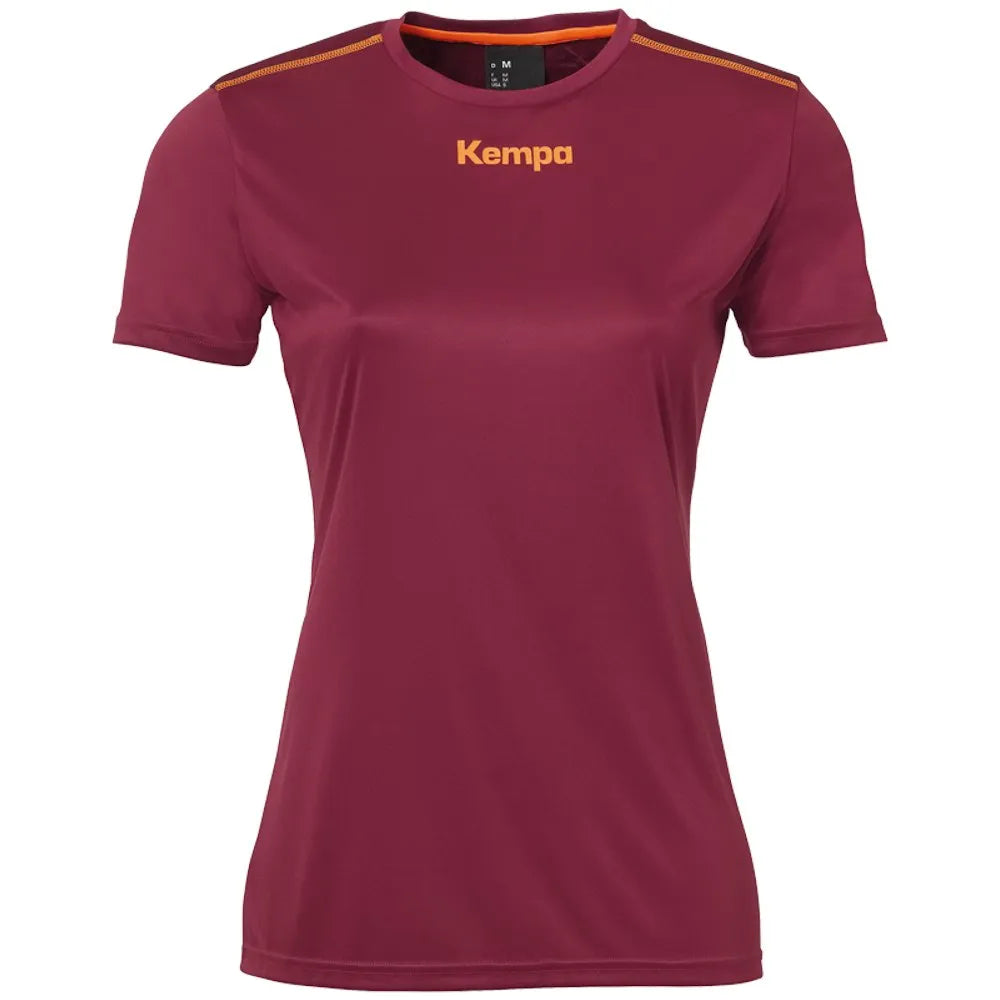 T-shirt Kempa Poly para Mulher – Grená