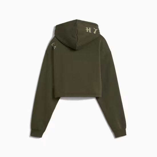 Sweatshirt Curta com Capuz Puma x HYROX para Mulher – Verde-escuro