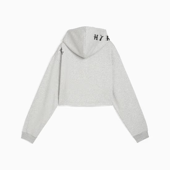 Sweatshirt Curta com Capuz Puma x HYROX para Mulher – Cinzento-claro