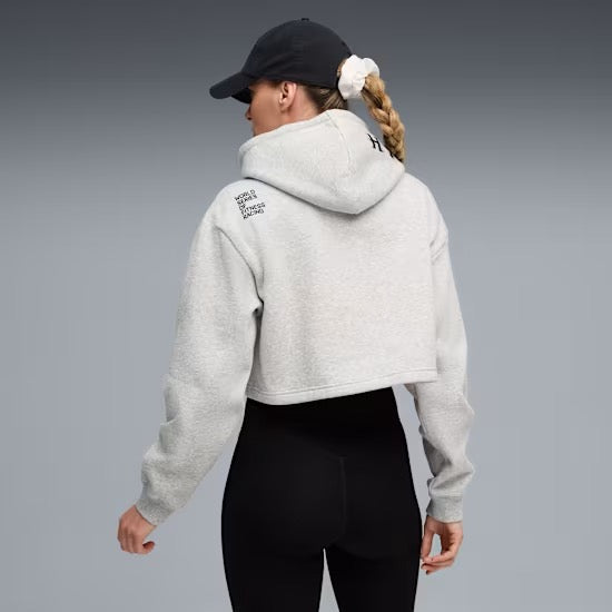 Sweatshirt Curta com Capuz Puma x HYROX para Mulher – Cinzento-claro