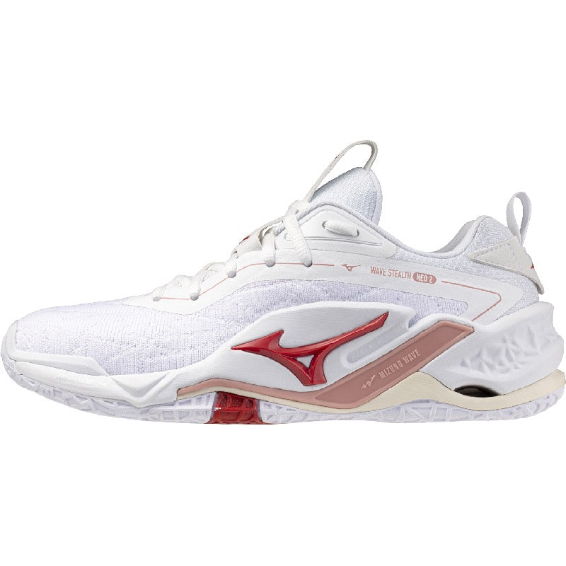 Sapatilhas de Andebol Mizuno Wave Stealth Neo para Mulher – Branco e Vermelho