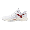 Sapatilhas de Voleibol Mizuno Wave Momentum Pro para Mulher – Branco e Vermelho