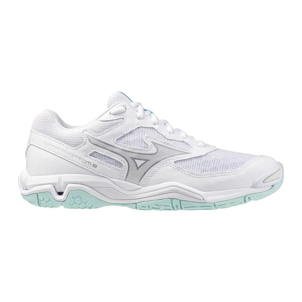 Sapatilhas de Andebol Mizuno Wave Phantom 3 para Mulher – Branco e Verde-água