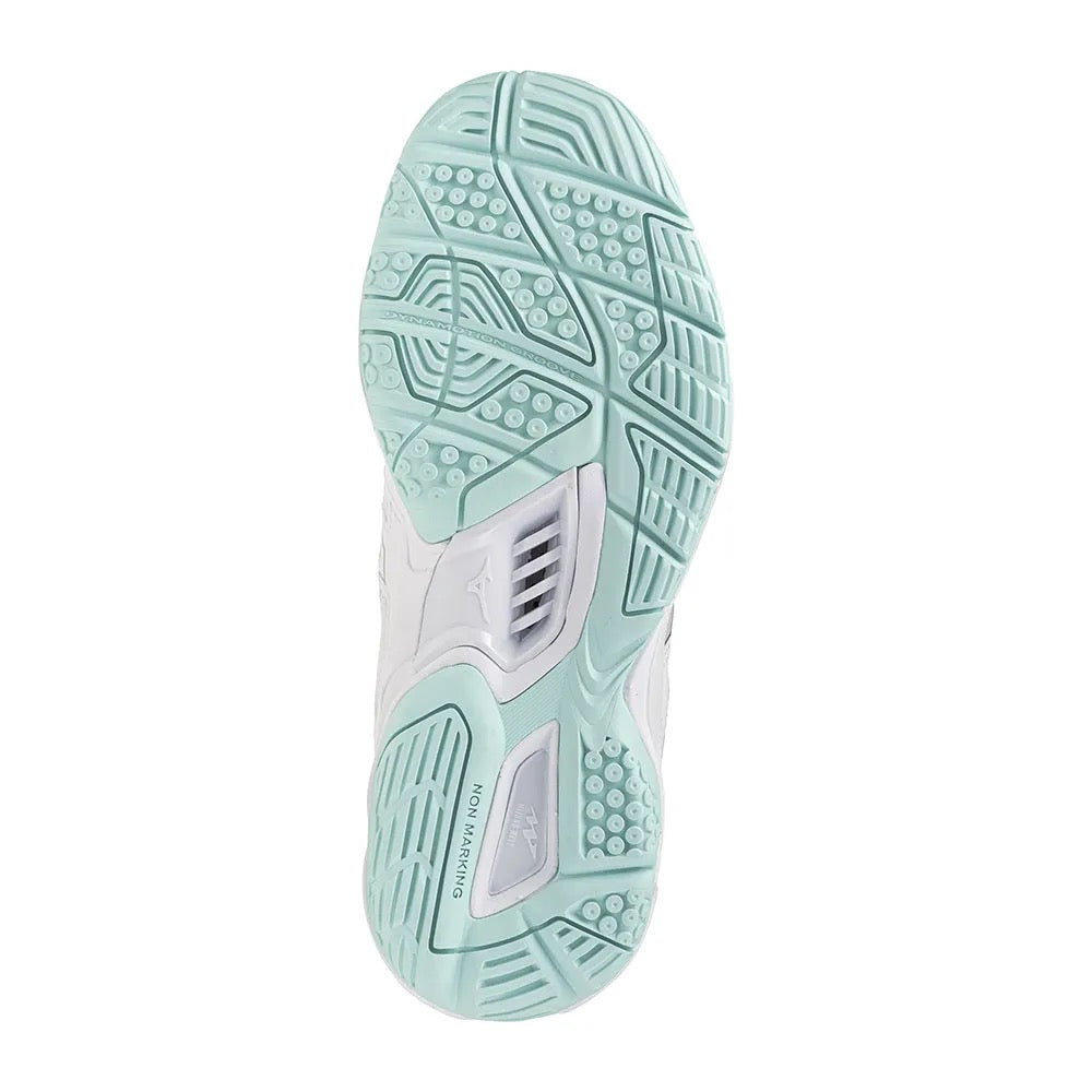 Sapatilhas de Andebol Mizuno Wave Phantom 3 para Mulher – Branco e Verde-água