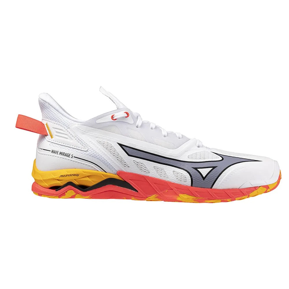Sapatilhas de Andebol Mizuno Wave Mirage 5 – Branco e Laranja
