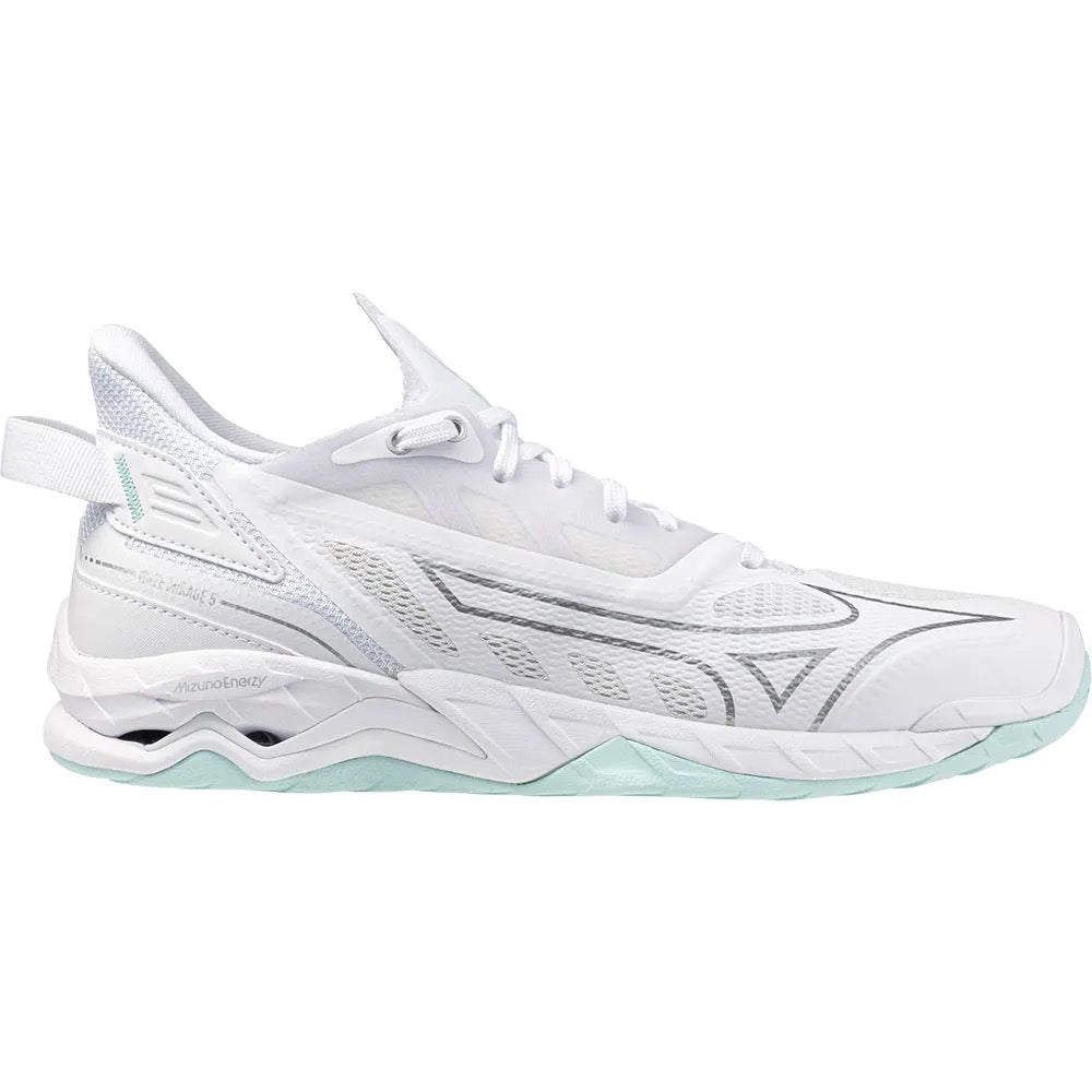 Sapatilhas de Andebol Mizuno Wave Mirage 5 para Mulher – Branco e Verde-água