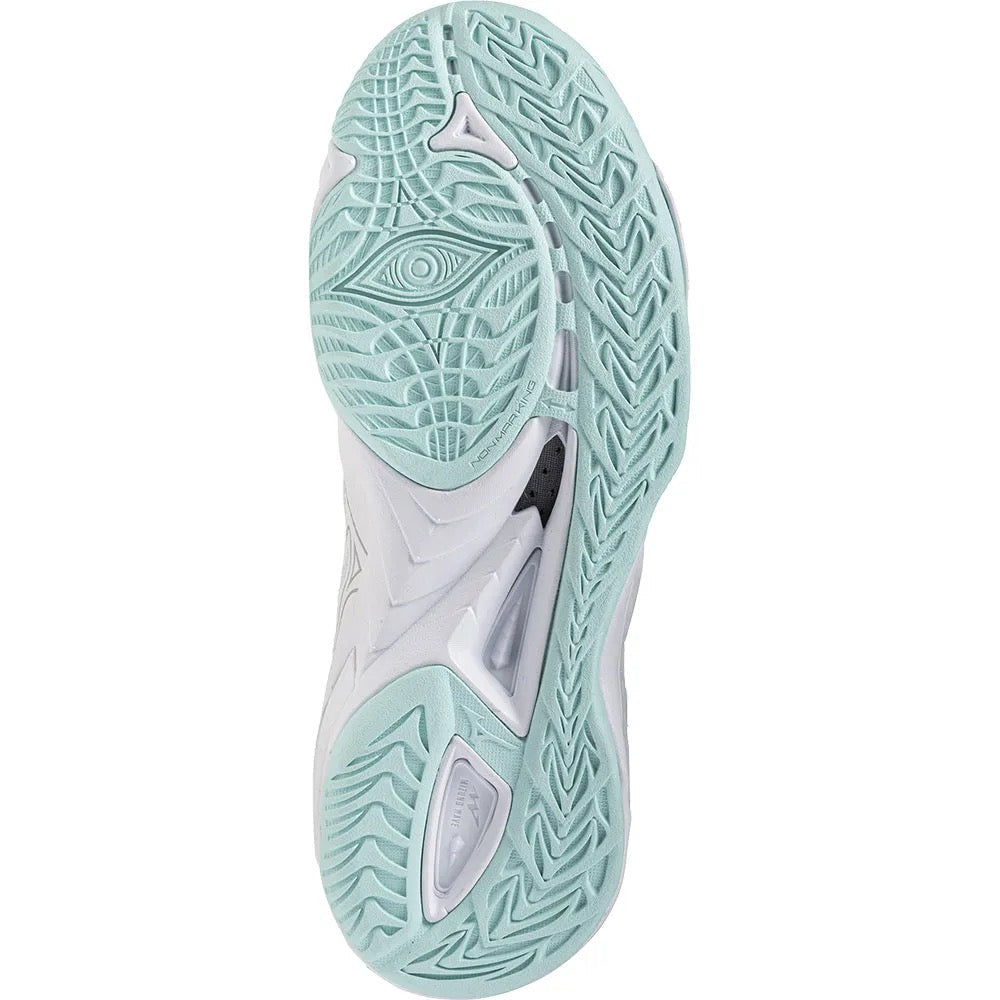 Sapatilhas de Andebol Mizuno Wave Mirage 5 para Mulher – Branco e Verde-água