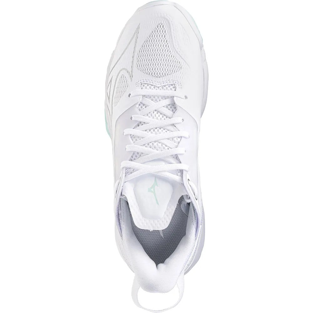 Sapatilhas de Andebol Mizuno Wave Mirage 5 para Mulher – Branco e Verde-água