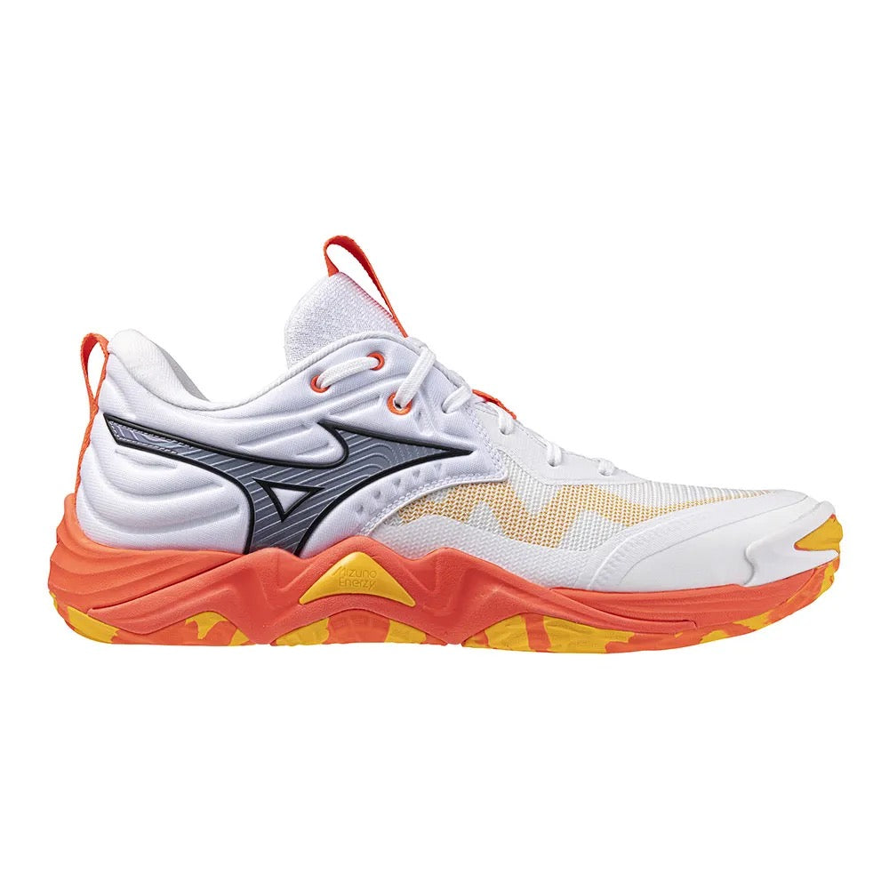 Sapatilhas de Voleibol Mizuno Wave Momentum Elite – Branco e Laranja