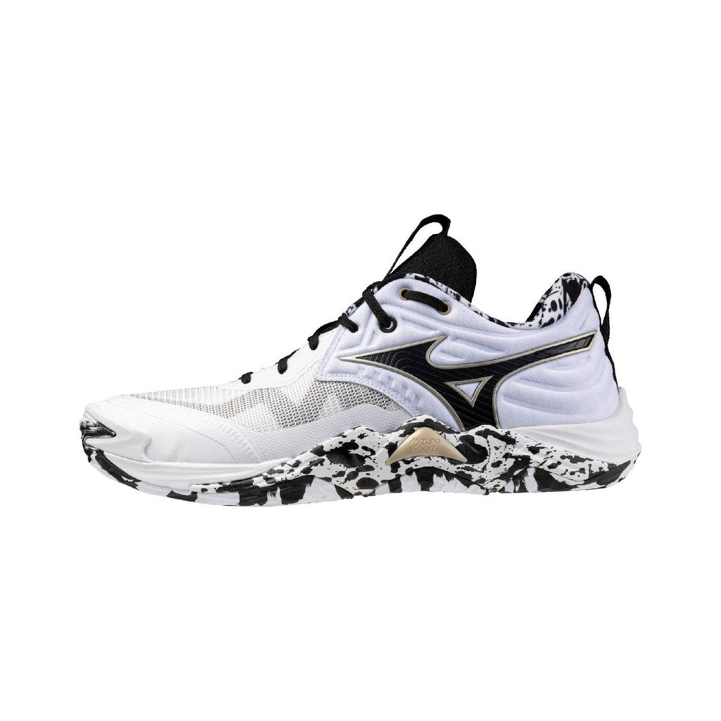 Sapatilhas de Voleibol Mizuno Wave Momentum Elite Edição Especial – Branco e Preto