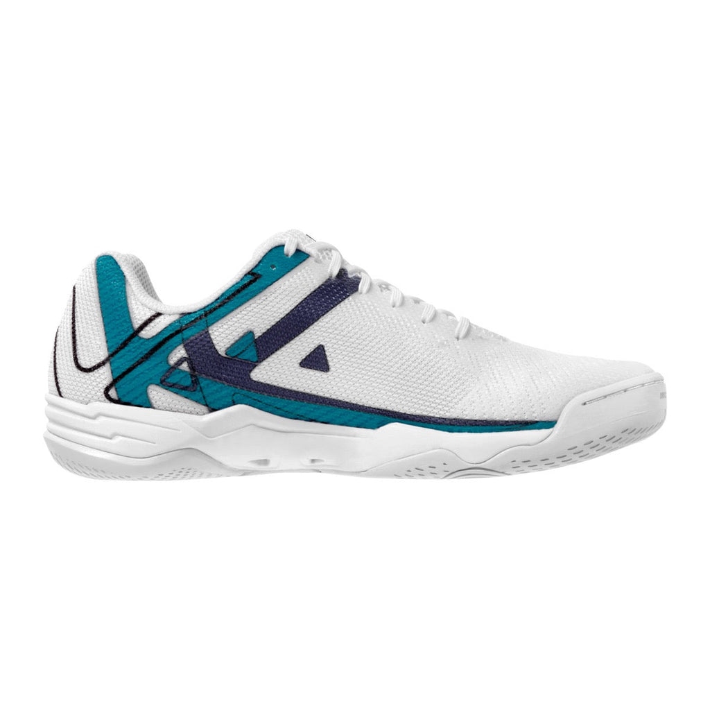 Sapatilhas de Andebol Kempa Wing 2.0 para Mulher – Branco e Azul-petróleo