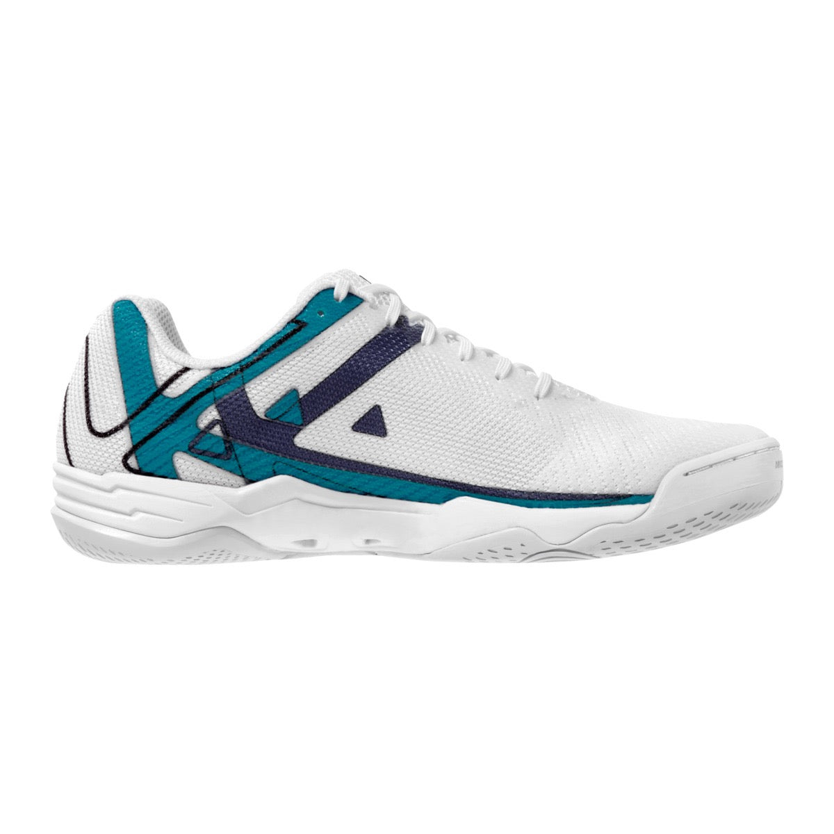 Sapatilhas de Andebol Kempa Wing 2.0 para Mulher – Branco e Azul-petróleo